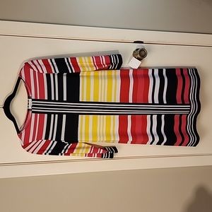 London Times multicolor stripe dress